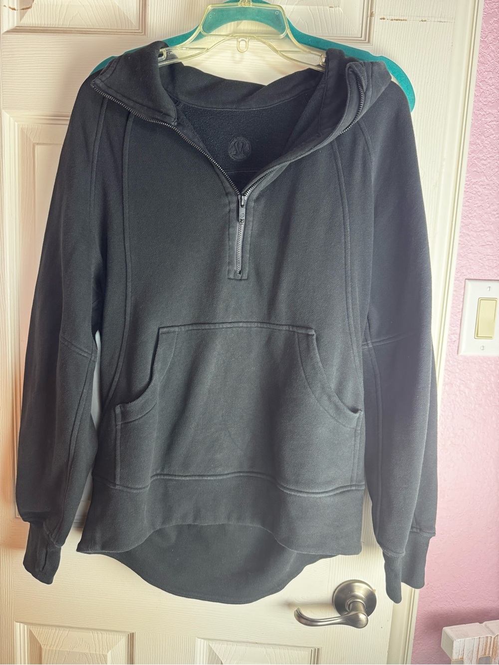 Lululemon Black Half-Zip Hooded Pullover Scuba